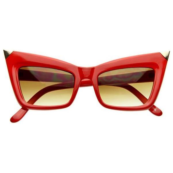 zeroUV New York Celebrity Fashion Pointed Cat Eye Sunglasses 8181 Sunglasses White Smoke Black,Tortoise,Red Lavender,Creme,White