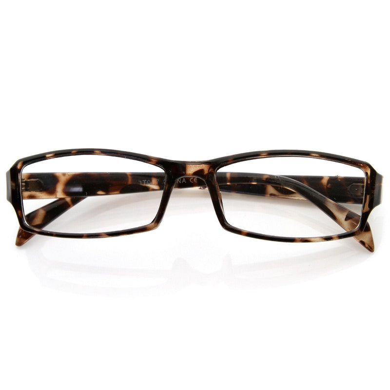 zeroUV Optical RX Modern Rectangular Basic Frame Clear Lens Glasses 8031 Glasses White Smoke Tortoise