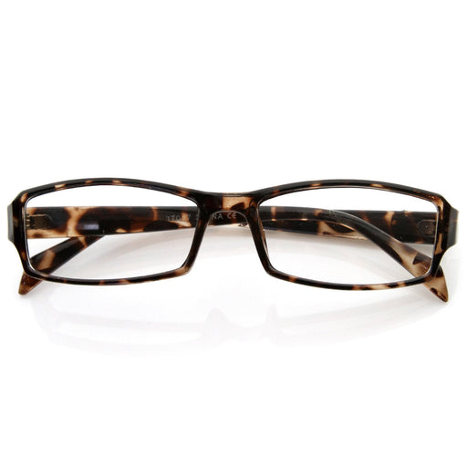 zeroUV Optical RX Modern Rectangular Basic Frame Clear Lens Glasses 8031 Glasses White Smoke Tortoise