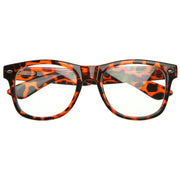 zeroUV Retro Clear Lens Nerd Geek Horned Rim Glasses 2873 Glasses White Smoke Tortoise