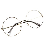 zeroUV 1920's Vintage Era Large Round Metal Clear Lens Glasses 8714 Glasses White Smoke Gold,Black,Black Gold,Black White,Silver