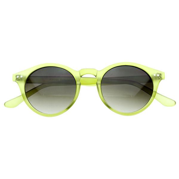 zeroUV Vintage Inspired Key Hole Round Spectacles P3 Sunglasses 7055 Sunglasses White Smoke Green Smoke