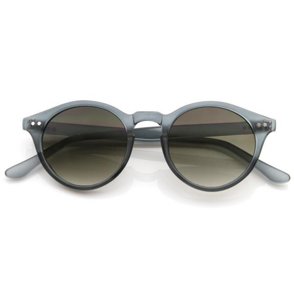 zeroUV Vintage Inspired Key Hole Round Spectacles P3 Sunglasses 7055 Sunglasses White Smoke Smoke