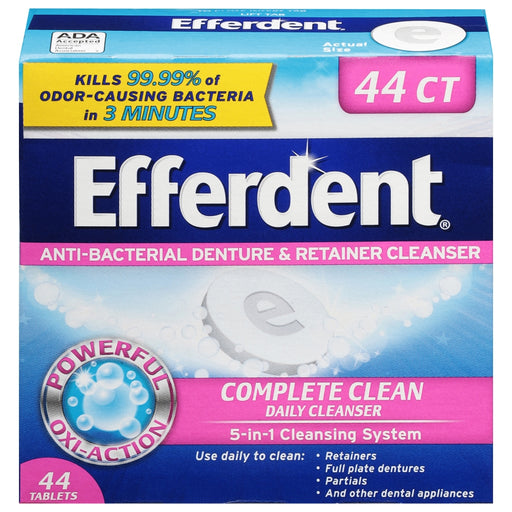 Efferdent Efferdent Retainer & Denture Cleaner Tablets, Complete Clean Dentures Light Gray