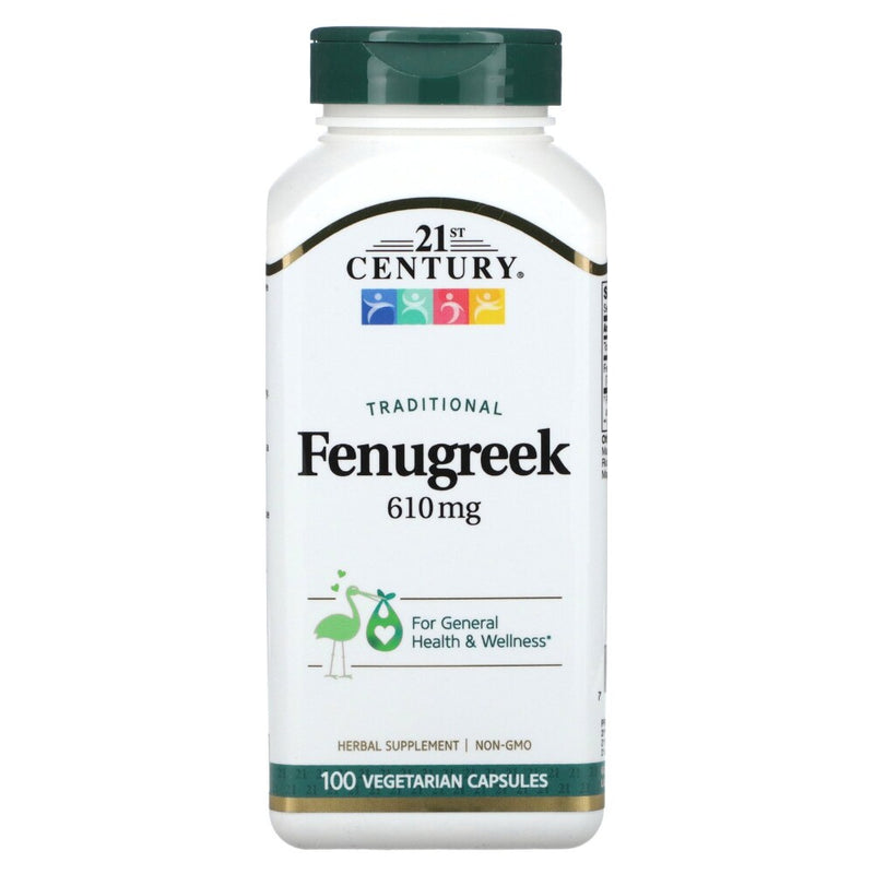 21st Century 21st Century Traditional Fenugreek, 610 Mg, 100 Vegetarian Capsules Vitamins & Supplements White Smoke