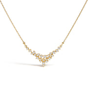 Bids.com 14K Yellow Gold 1/2 Cttw Diamond Scattered "V" Necklace (I-J Color, SI2-I1 Clarity) - 18" Inches Necklaces White Smoke Yellow.Gold / 18