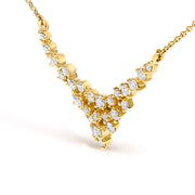 Bids.com 14K Yellow Gold 1/2 Cttw Diamond Scattered "V" Necklace (I-J Color, SI2-I1 Clarity) - 18" Inches Necklaces White Smoke Yellow.Gold / 18