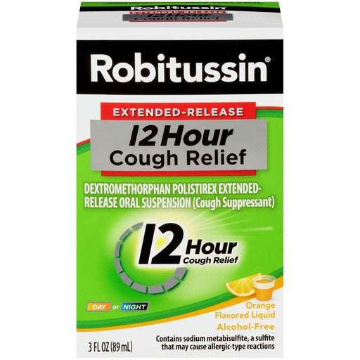 Robitussin Robitussin Extended Release Orange Flavored Liquid 12 Hour Cough Relief 3 Oz Health & Beauty Black