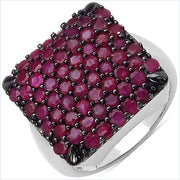 Bids.com 3.15 Carat Genuine Ruby .925 Sterling Silver Ring Rings White Smoke size 7.00,size 6.00,size 8.00,size 9.00