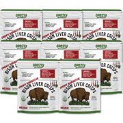 Grazly Bison Liver Crisps - 100% Grass-Fed/Finished Bison Crisp Light Gray Smoky Barbecue / 8 Pack