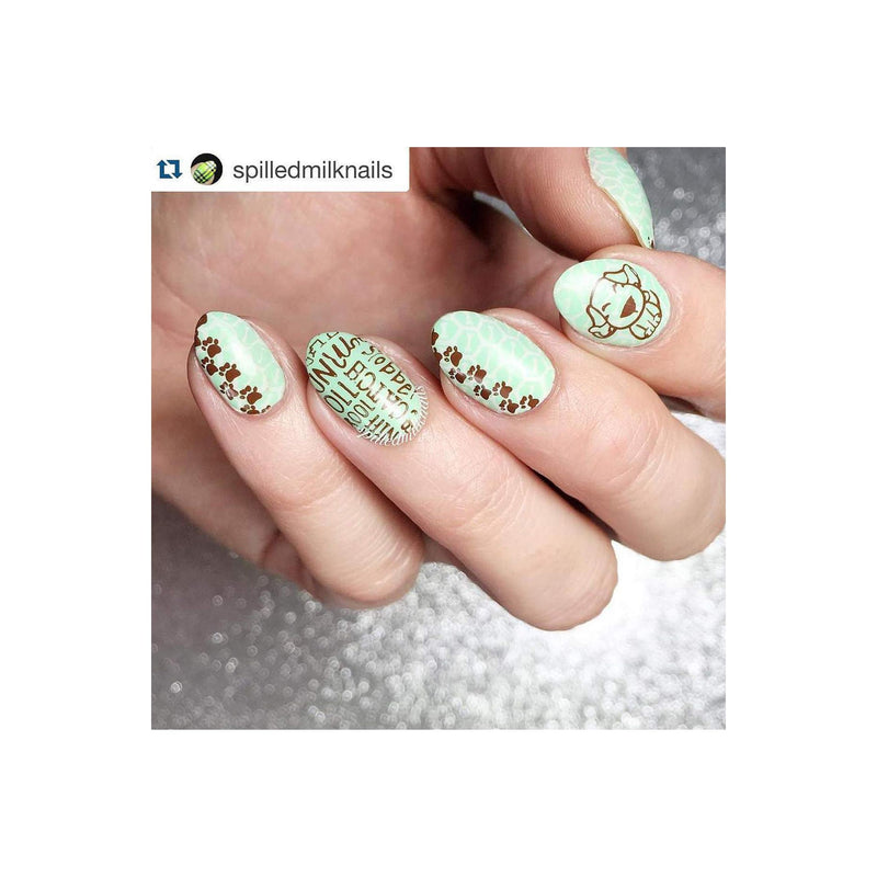 UberChic Beauty Furry Best Friends Stamping Plate Gray
