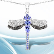 Bids.com 1.93 Carat Genuine Tanzanite and White Topaz .925 Sterling Silver Pendant Pendants White Smoke