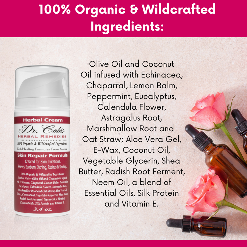 COLEHERBALS LLC 17 - Dr. Cole's Organic Skin Repair Herbal Cream Herbal Light Gray