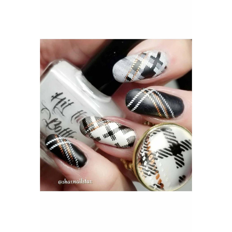UberChic Beauty Pretty In Plaid-02 Stamping Plate Gray