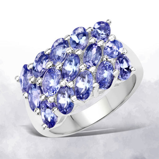Bids.com 3.75 Carat Genuine Tanzanite .925 Sterling Silver Ring Rings White Smoke size 6.00,size 8.00,size 7.75,size 7.00,size 9.00,size 5.00,size 10.00