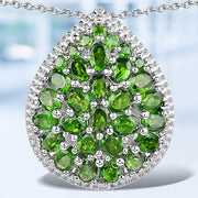 Bids.com 4.65 Carat Genuine Chrome Diopside .925 Sterling Silver Pendant Pendants Lavender