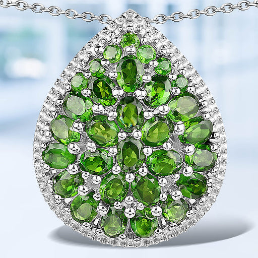 Bids.com 4.65 Carat Genuine Chrome Diopside .925 Sterling Silver Pendant Pendants Lavender