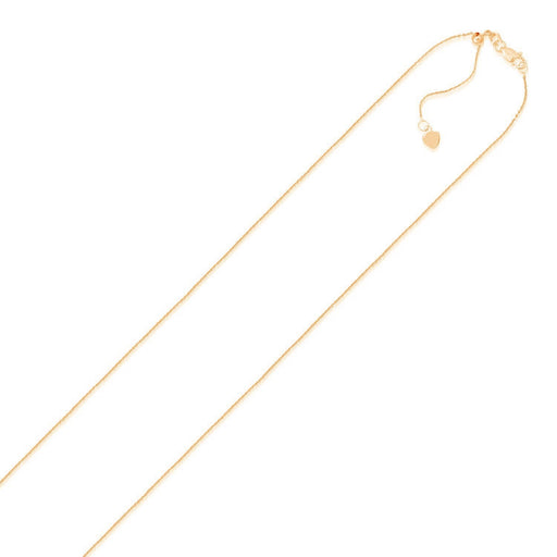 Bids.com 14k Rose Gold Adjustable Cable Chain 0.9mm Necklaces White Smoke 22 / Rose Gold,One / Rose Gold