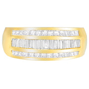 Bids.com 14K Yellow Gold 1ct. TDW Princess and Baguette-Cut Diamond Ring(H-I, SI1-SI2) Rings Lavender 7.5 / Yellow.Gold
