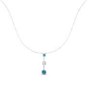 Bids.com 14K White Gold 1 1/2 cttw White and Treated Blue Diamond Pendant Necklace (H-I, I1-I2) Necklaces White Smoke White.Gold / 18