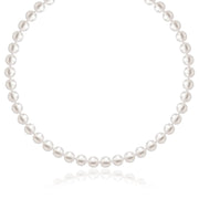 Bids.com 14k Yellow Gold Necklace with White Freshwater Cultured Pearls (6.0mm to 6.5mm) Necklaces White Smoke 16 / Yellow Gold,18 / Yellow Gold,20 / Yellow Gold