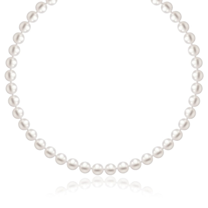 Bids.com 14k Yellow Gold Necklace with White Freshwater Cultured Pearls (6.0mm to 6.5mm) Necklaces White Smoke 16 / Yellow Gold,18 / Yellow Gold,20 / Yellow Gold