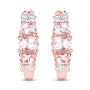 Bids.com 1.32 Carat Genuine Morganite and White Topaz .925 Sterling Silver Earrings Earrings White Smoke