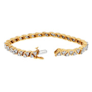 Bids.com 14K Yellow Gold Round-Cut Diamond Bracelet (4.00 cttw, H-I Color, I1-I2 Clarity) Bracelets White Smoke Yellow.Gold / 7