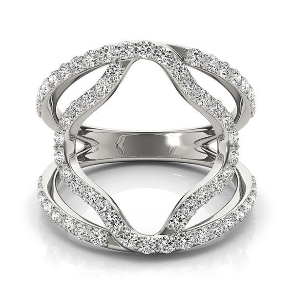 Bids.com 14k White Gold Diamond Flower Style Dual Band Ring (5/8 cttw) Rings White Smoke 3 / White Gold,3.5 / White Gold,4 / White Gold,4.5 / White Gold,5 / White Gold,5.5 / White Gold,6 / White Gold,6.5 / White Gold,7 / White Gold,7.5 / White Gold,8 / White Gold,8.5 / White Gold,9 / White Gold