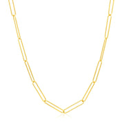Bids.com 14k Yellow Gold Wire Paperclip Chain (2.7mm) Necklaces White Smoke 18 / Yellow Gold,24 / Yellow Gold
