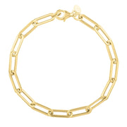 Bids.com 14k Yellow Gold Long Domed Paperclip Chain Bracelet (4.80 mm) Bracelets White Smoke 7.5 / Yellow Gold