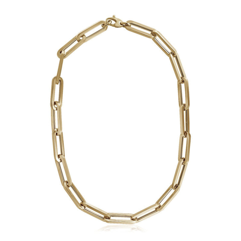 Bids.com 14k Yellow Gold Extra Wide Paperclip Chain Necklace Necklaces White Smoke 18 / Yellow Gold