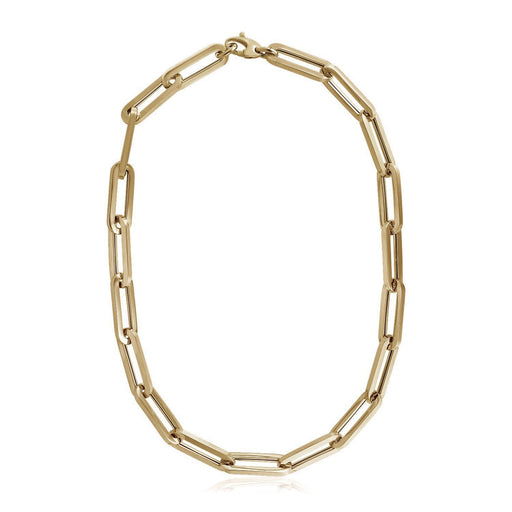 Bids.com 14k Yellow Gold Extra Wide Paperclip Chain Necklace Necklaces White Smoke 18 / Yellow Gold