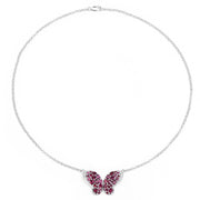 Bids.com 4.15 Carat Genuine Rhodolite and White Topaz .925 Sterling Silver Pendant Pendants White Smoke