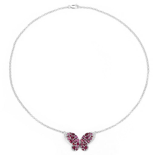 Bids.com 4.15 Carat Genuine Rhodolite and White Topaz .925 Sterling Silver Pendant Pendants White Smoke