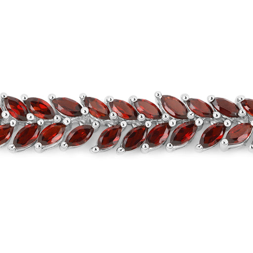 Bids.com 18.40 Carat Genuine Garnet .925 Sterling Silver Bracelet Bracelets White Smoke size 7.00