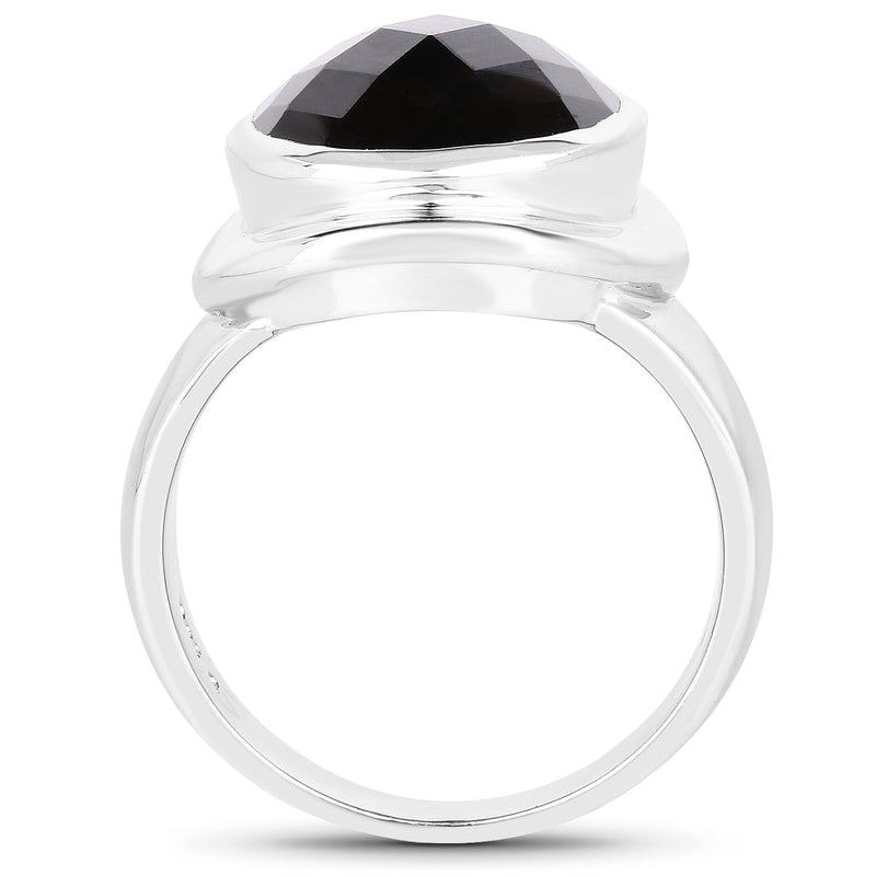 Bids.com 7.90 Carat Genuine Smoky Quartz .925 Sterling Silver Ring Rings White Smoke size 5.00,size 7.00,size 6.00,size 8.00,size 9.00