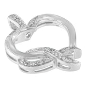 Bids.com .925 Sterling Silver 1/6 cttw Diamond Heart Pendant Necklace (H-I, I1-I2) Necklaces White Smoke White.Sterling Silver / 18