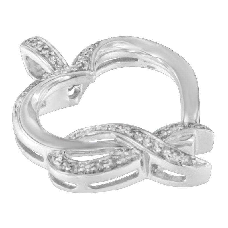 Bids.com .925 Sterling Silver 1/6 cttw Diamond Heart Pendant Necklace (H-I, I1-I2) Necklaces White Smoke White.Sterling Silver / 18