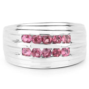 Bids.com 1.00 Carat Genuine Pink Tourmaline .925 Sterling Silver Ring Rings Lavender size 6.00,size 8.00,size 7.00,size 9.00