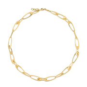 Bids.com 14K Yellow Gold Italian Oval Links Necklace Necklaces White Smoke 18 / Yellow Gold