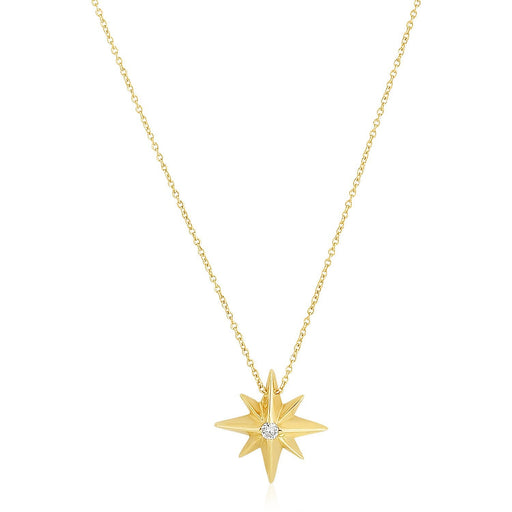Bids.com 14k Yellow Gold High Polish North Star Necklace Necklaces White Smoke 18 / Yellow Gold