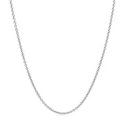 Bids.com 14k White Gold Round Cable Link Chain 1.3mm Necklaces White Smoke 16 / White Gold,18 / White Gold