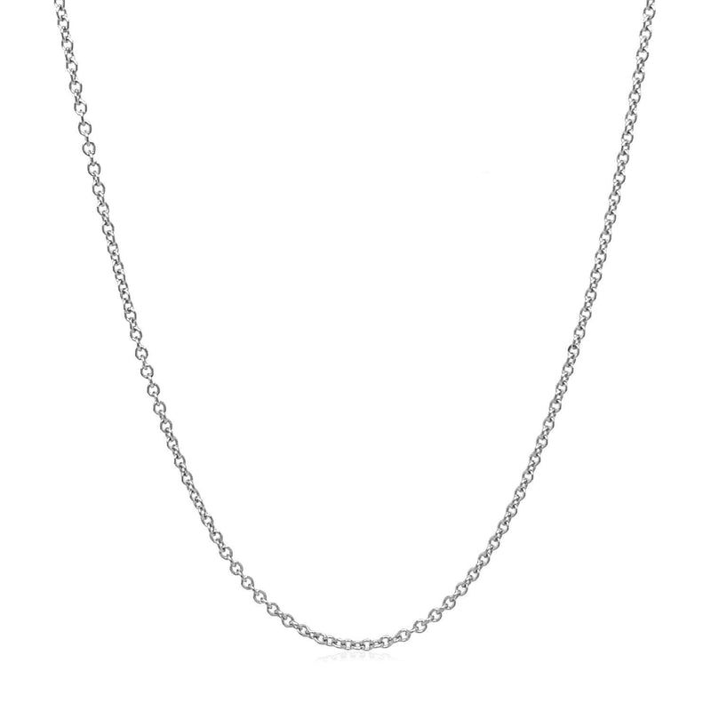Bids.com 14k White Gold Round Cable Link Chain 1.3mm Necklaces White Smoke 16 / White Gold,18 / White Gold