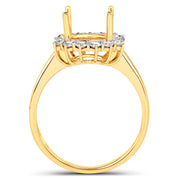 Bids.com 0.58 Carat Genuine White Diamond 14K Yellow Gold Semi Mount Ring - holds 9.00mm Round Gemstone Rings White Smoke size 7.00,size 6.00,size 8.00