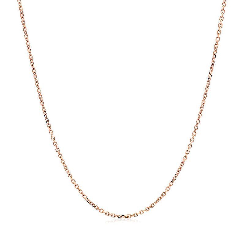 Bids.com 14k Rose Gold Diamond Cut Cable Link Chain 1.1mm Necklaces White Smoke 16 / Rose Gold,17 / Rose Gold,18 / Rose Gold,20 / Rose Gold