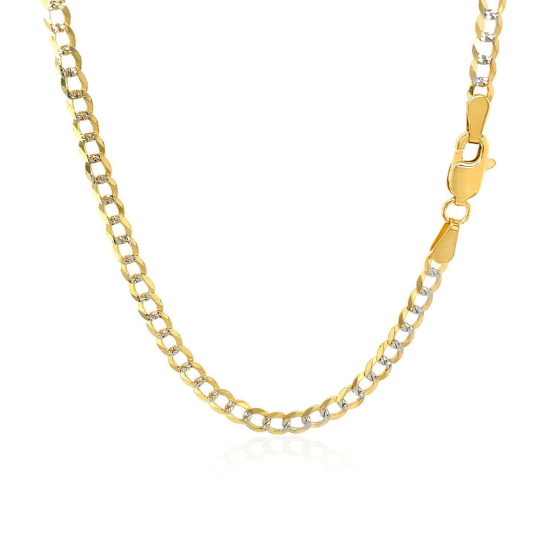 Bids.com 3.2 mm 14k Two Tone Gold Pave Curb Chain Necklaces White Smoke 16 / Two-Tone Gold,18 / Two-Tone Gold,20 / Two-Tone Gold,22 / Two-Tone Gold,24 / Two-Tone Gold