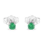 Bids.com .925 Sterling Silver 1/4 Cttw Round Brilliant-Cut Green Diamond Classic 4-Prong Stud Earrings (Fancy Color-Enhanced, I2-I3 Clarity) Earrings White Smoke White.Sterling Silver / 0.25