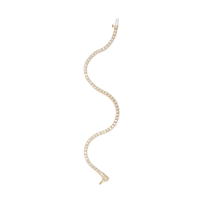 Bids.com 14K Yellow Gold 6.0 Cttw Classic 4 Prong Set Round Brilliant Cut Diamond Tennis Bracelet (K-L Color, VS2-SI1 Clarity) - 7.25" Bracelets White Smoke Yellow.Gold / 7.25