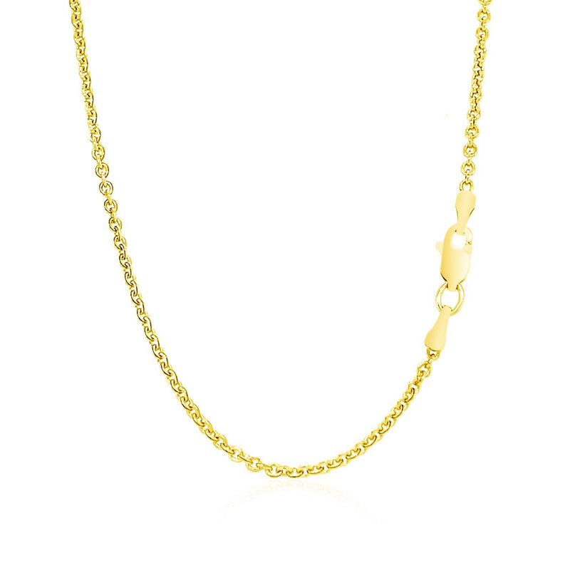 Bids.com 14k Yellow Gold Forsantina Lite Cable Link Chain 1.9mm Necklaces White Smoke 16 / Yellow Gold,18 / Yellow Gold,20 / Yellow Gold